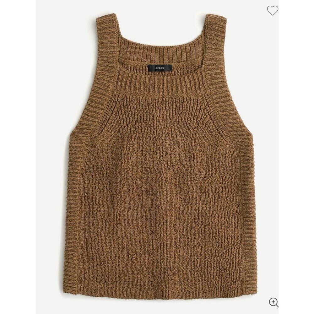 J. Crew Square Neck Knit Tank Brown SZ M